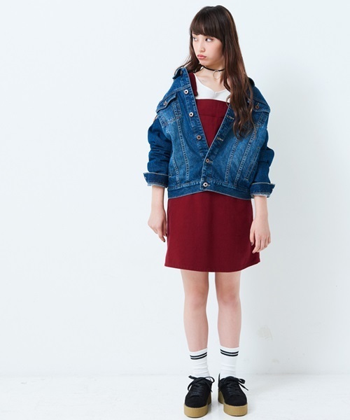 WEGO（ウィゴー）の「WEGO/オーバーサイズデニムジャケット（デニムジャケット・レディース・ダークインディゴブルー/ブラック/インディゴブルー・FREE）」の17枚目の写真