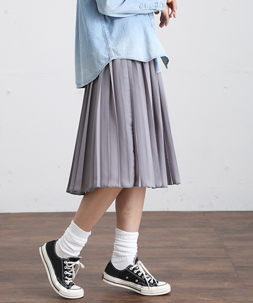 Denime（ドゥニーム）の「ジョーゼットプリーツスカート（スカート・レディース・グレー/ベージュ/ブラック・FREE）」の16枚目の写真