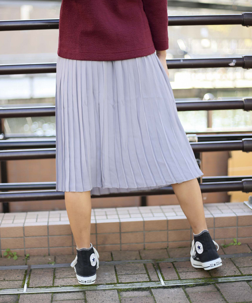 Denime（ドゥニーム）の「ジョーゼットプリーツスカート（スカート・レディース・グレー/ベージュ/ブラック・FREE）」の4枚目の写真