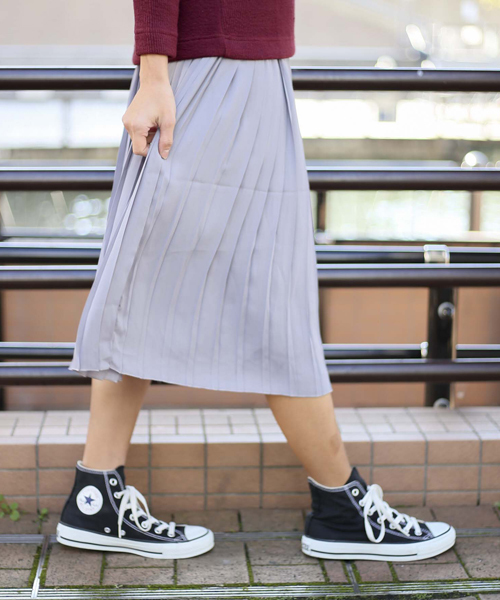 Denime（ドゥニーム）の「ジョーゼットプリーツスカート（スカート・レディース・グレー/ベージュ/ブラック・FREE）」の5枚目の写真