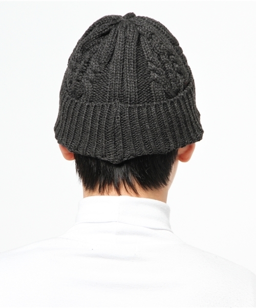 VENCEEXCHANGE（ヴァンスエクスチェンジ）の「ケーブルニットワッチ                     （ニットキャップ/ビーニー・メンズ・ブラック/ネイビー/ホワイト/ワインレッド・FREE）」の6枚目の写真