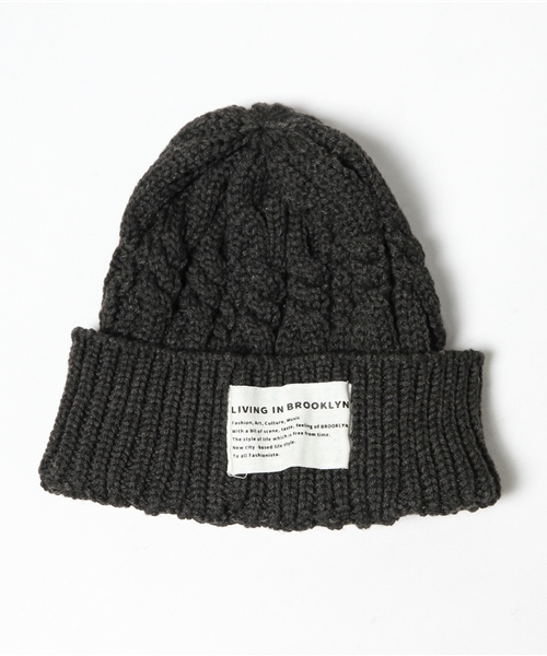 VENCEEXCHANGE（ヴァンスエクスチェンジ）の「ケーブルニットワッチ                     （ニットキャップ/ビーニー・メンズ・ブラック/ネイビー/ホワイト/ワインレッド・FREE）」の7枚目の写真