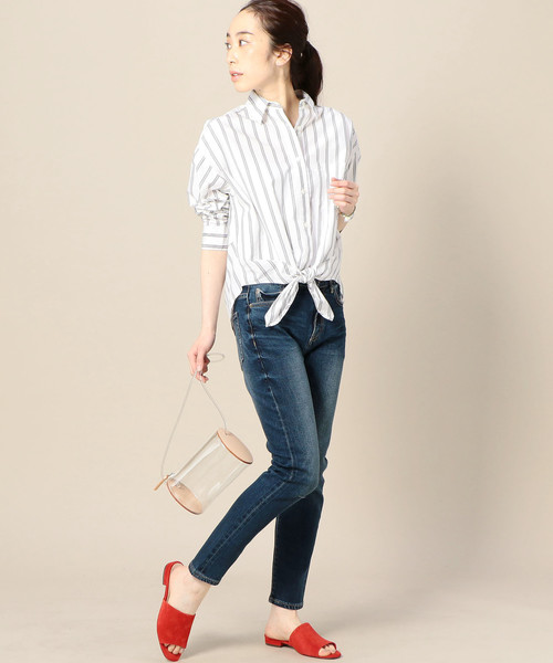 BEAUTY&YOUTH UNITED ARROWS（ビューティーアンドユースユナイテッドアローズ）の「【WEB限定】by ※セルヴィッジデニム9分丈スリムテーパードパンツ о（デニムパンツ・レディース・コバルトブルー/ネイビー・LARGE/SMALL/MEDIUM）」の11枚目の写真