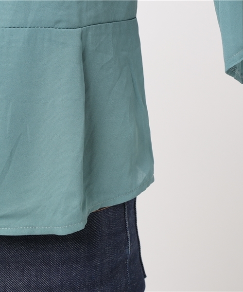 MERLOT（メルロー）の「フレアスリーブフロントボタンブラウス0049（シャツ/ブラウス・レディース・ブル－グレ－/ブラック/ブラウン/ホワイト/ベージュ・FREE）」の15枚目の写真