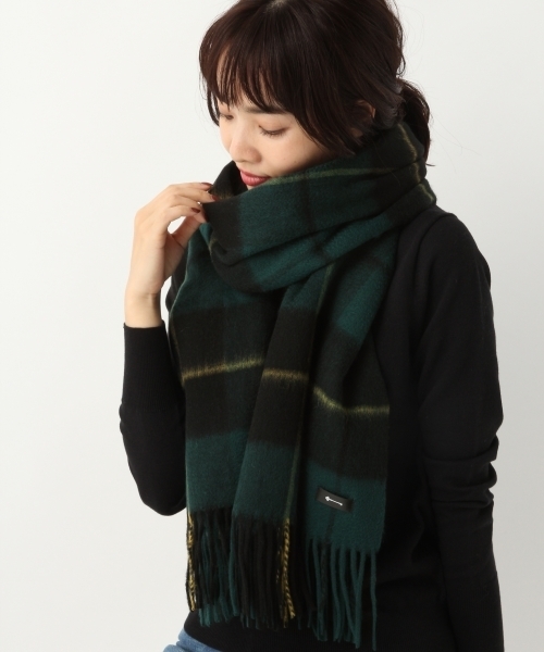 A part by（アパートバイ）の「カシミヤウールチェックストール　 763211 （ストール/ショール・レディース・ホワイト/ブラック/ネイビー/グリーン/ブラック系その他・FREE）」の14枚目の写真