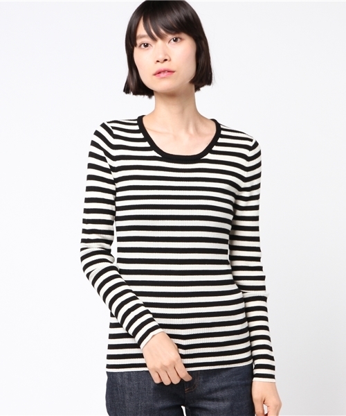 NATURAL BEAUTY BASIC(ナチュラルビューティーベーシック)の「【VERY 10月号掲載】100%ウールリブラウンドネックニット(ニット/セーター・レディース・ブラック/オフホワイト/レッド/グレー/ホワイト系その他・MEDIUM)」の15枚目の写真