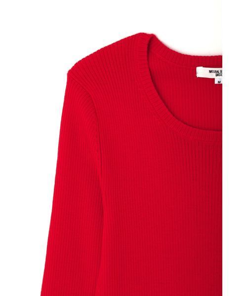 NATURAL BEAUTY BASIC(ナチュラルビューティーベーシック)の「【VERY 10月号掲載】100%ウールリブラウンドネックニット(ニット/セーター・レディース・ブラック/オフホワイト/レッド/グレー/ホワイト系その他・MEDIUM)」の8枚目の写真