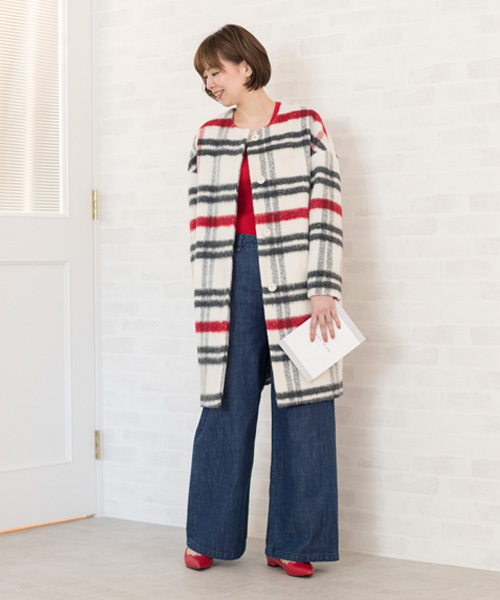 NATURAL BEAUTY BASIC(ナチュラルビューティーベーシック)の「【VERY 10月号掲載】100%ウールリブラウンドネックニット(ニット/セーター・レディース・ブラック/オフホワイト/レッド/グレー/ホワイト系その他・MEDIUM)」の20枚目の写真