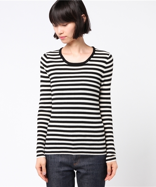 NATURAL BEAUTY BASIC(ナチュラルビューティーベーシック)の「【VERY 10月号掲載】100%ウールリブラウンドネックニット(ニット/セーター・レディース・ブラック/オフホワイト/レッド/グレー/ホワイト系その他・MEDIUM)」の6枚目の写真