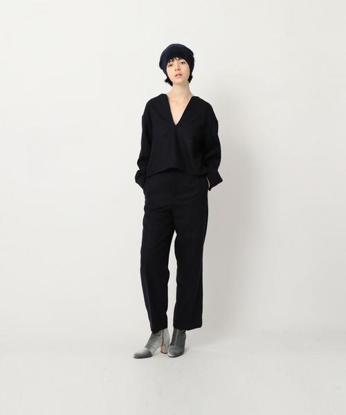 Steven Alan（スティーブンアラン）の「＜Steven Alan＞WOOL FLANNEL WIDE PANTS/ﾊﾟﾝﾂ ◆（その他パンツ・レディース・ピンク/ネイビー・SMALL/MEDIUM/LARGE）」の4枚目の写真