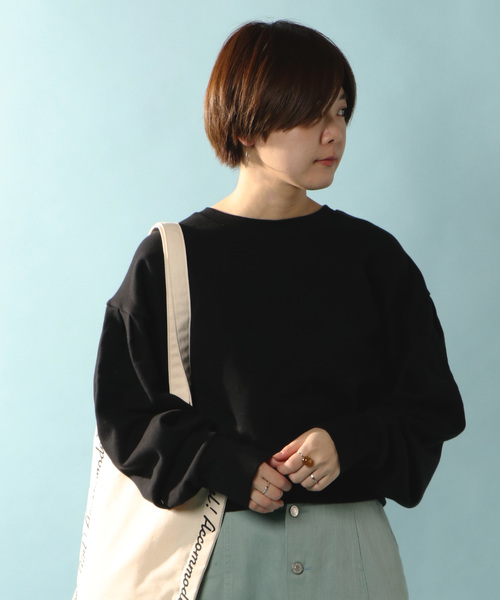 notch.（ノッチ）の「デザインスリーブスエットトップス            （スウェット・レディース・グレー/ブラック/オレンジ・M）」の2枚目の写真