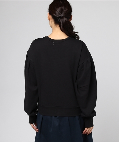 notch.（ノッチ）の「デザインスリーブスエットトップス            （スウェット・レディース・グレー/ブラック/オレンジ・M）」の5枚目の写真