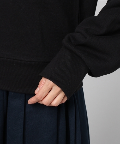 notch.（ノッチ）の「デザインスリーブスエットトップス            （スウェット・レディース・グレー/ブラック/オレンジ・M）」の8枚目の写真