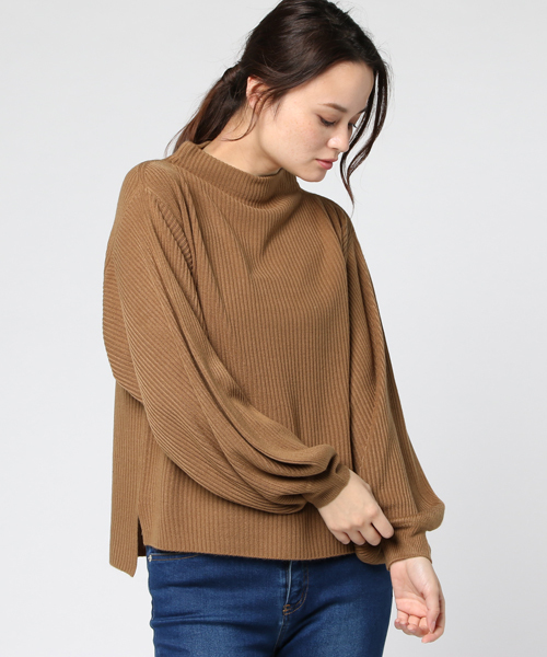 KOBE LETTUCE（コウベレタス）の「ゆったりシルエでふんわりフェミニンstyle！選べる[ハイネック/Vネック]バルーン袖コンシャス☆リブニットトップス/レディースセーター/長袖[C2780]神戸レタス（ニット/セーター・レディース・ホワイト系その他/ブラック系その他/グレー系その他/ブラウン系その他/グリーン系その他/ブルー系その他/イエロー系その他/ピンク系その他/レッド系その他/ホワイト系その他2/ブラック系その他2/グレー系その他2/ブラウン系その他2/グリーン系その他2/ブルー系その他2/イエロー系その他2/ピンク系その他2/レッド系その他2/レッド系その他4/レッド系その他3/ブルー系その他3/パープル系その他/イエロー系その他4/ブルー系その他4/イエロー系その他3/パープル系その他2/グレー系その他3/グレー系その他4・FREE）」の19枚目の写真