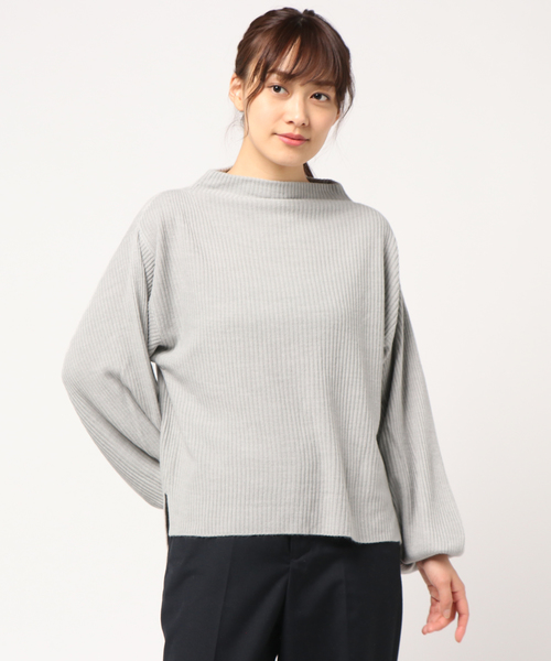 KOBE LETTUCE（コウベレタス）の「ゆったりシルエでふんわりフェミニンstyle！選べる[ハイネック/Vネック]バルーン袖コンシャス☆リブニットトップス/レディースセーター/長袖[C2780]神戸レタス（ニット/セーター・レディース・ホワイト系その他/ブラック系その他/グレー系その他/ブラウン系その他/グリーン系その他/ブルー系その他/イエロー系その他/ピンク系その他/レッド系その他/ホワイト系その他2/ブラック系その他2/グレー系その他2/ブラウン系その他2/グリーン系その他2/ブルー系その他2/イエロー系その他2/ピンク系その他2/レッド系その他2/レッド系その他4/レッド系その他3/ブルー系その他3/パープル系その他/イエロー系その他4/ブルー系その他4/イエロー系その他3/パープル系その他2/グレー系その他3/グレー系その他4・FREE）」の8枚目の写真