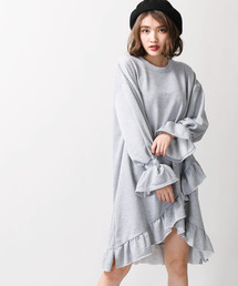 WEGO/フリルスウェットワンピース