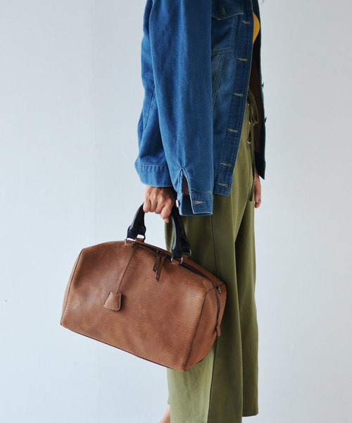 VitaFelice（ヴィータフェリーチェ）の「リザード型押し2wayボストンバッグ/トート・ショルダーバッグ（ボストンバッグ・レディース・ライトグレー/ブラウン/グリーン/ネイビー/チャコールグレー・FREE）」の16枚目の写真