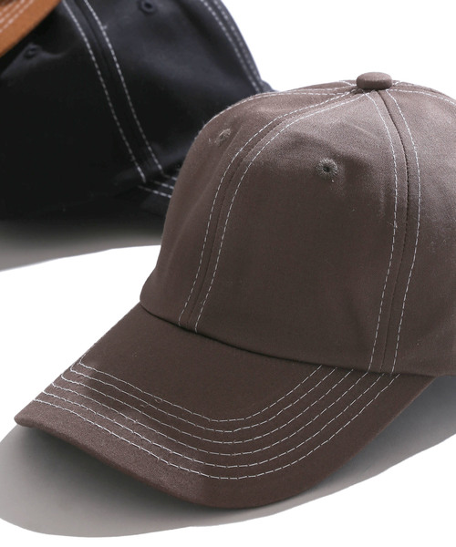 WEGO（ウィゴー）の「DISPARK/ステッチワークキャップ（キャップ・レディース・キャメル/カーキ/ブラック・FREE）」の3枚目の写真
