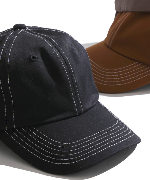 WEGO（ウィゴー）の「DISPARK/ステッチワークキャップ（キャップ・レディース・キャメル/カーキ/ブラック・FREE）」の7枚目の写真