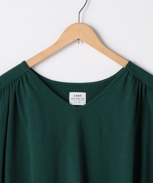 coen（コーエン）の「ナシジギャザーノースリーブカットソー（Tシャツ/カットソー・レディース・ネイビー/ナチュラル/ダークグリーン/ピンク・FREE）」の6枚目の写真