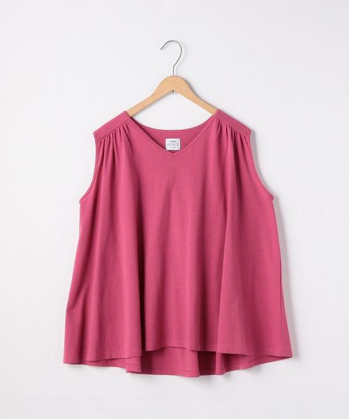coen（コーエン）の「ナシジギャザーノースリーブカットソー（Tシャツ/カットソー・レディース・ダークグリーン/ピンク/ナチュラル/ネイビー・FREE）」の17枚目の写真