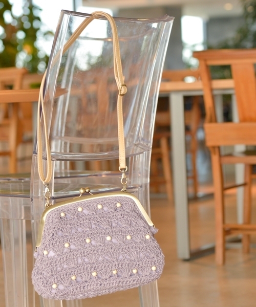 studio CLIP（スタディオクリップ）の「ペーパー×ビーズ2WAYがま口バッグ（ショルダーバッグ・レディース・ナチュラル/パープル/キャメル・FREE）」の3枚目の写真