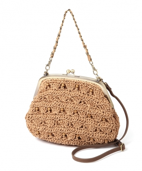 studio CLIP（スタディオクリップ）の「ペーパー×ビーズ2WAYがま口バッグ（ショルダーバッグ・レディース・ナチュラル/パープル/キャメル・FREE）」の19枚目の写真