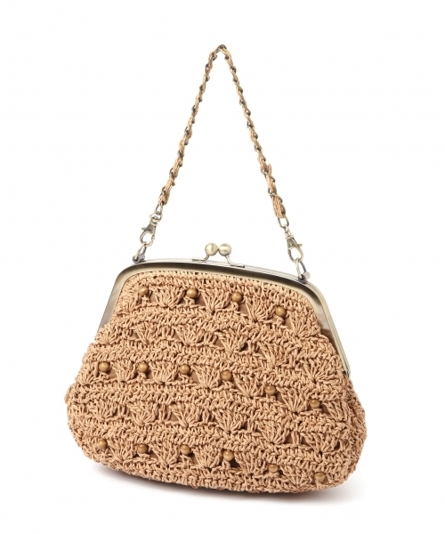 studio CLIP（スタディオクリップ）の「ペーパー×ビーズ2WAYがま口バッグ（ショルダーバッグ・レディース・ナチュラル/パープル/キャメル・FREE）」の9枚目の写真