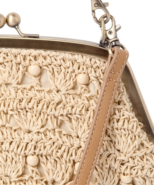 studio CLIP（スタディオクリップ）の「ペーパー×ビーズ2WAYがま口バッグ（ショルダーバッグ・レディース・ナチュラル/パープル/キャメル・FREE）」の7枚目の写真