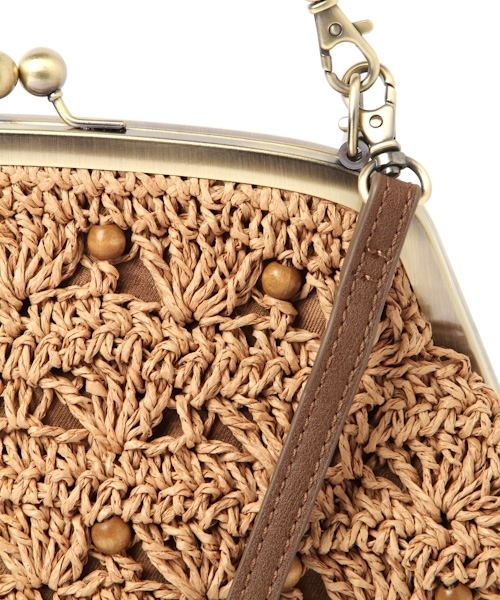 studio CLIP（スタディオクリップ）の「ペーパー×ビーズ2WAYがま口バッグ（ショルダーバッグ・レディース・ナチュラル/パープル/キャメル・FREE）」の5枚目の写真