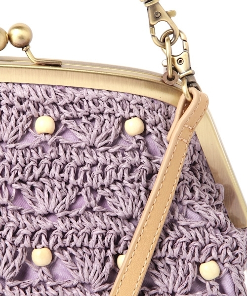 studio CLIP（スタディオクリップ）の「ペーパー×ビーズ2WAYがま口バッグ（ショルダーバッグ・レディース・ナチュラル/パープル/キャメル・FREE）」の20枚目の写真