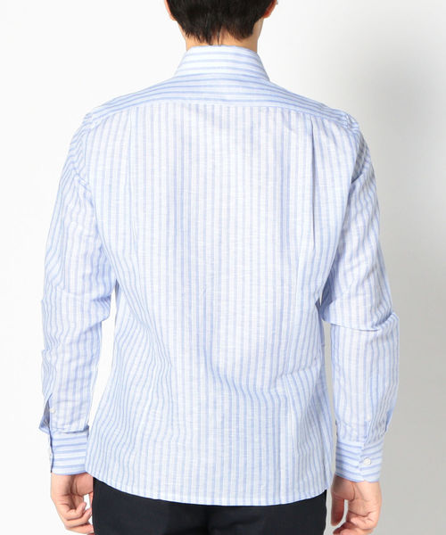 SHIPS(シップス)の「SD: イタリア製 コットン/リネン カプリシャツ(ブルー)(シャツ/ブラウス・メンズ・ライトブルー・SMALL/MEDIUM)」の2枚目の写真