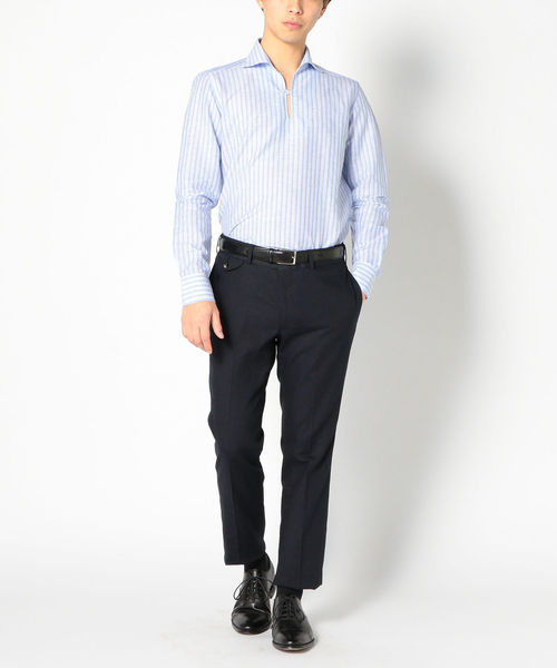 SHIPS(シップス)の「SD: イタリア製 コットン/リネン カプリシャツ(ブルー)(シャツ/ブラウス・メンズ・ライトブルー・SMALL/MEDIUM)」の4枚目の写真