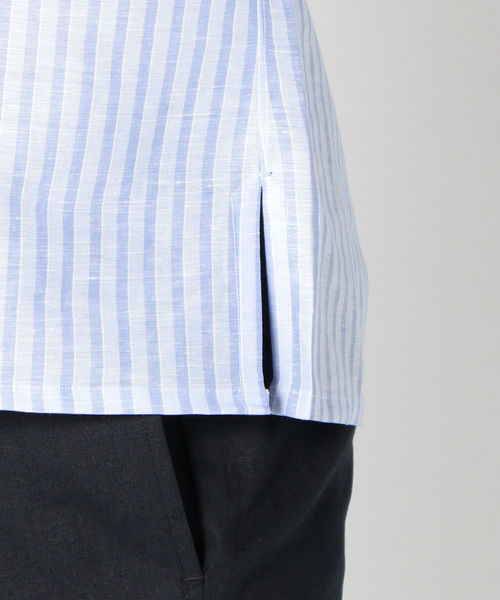 SHIPS(シップス)の「SD: イタリア製 コットン/リネン カプリシャツ(ブルー)(シャツ/ブラウス・メンズ・ライトブルー・SMALL/MEDIUM)」の7枚目の写真