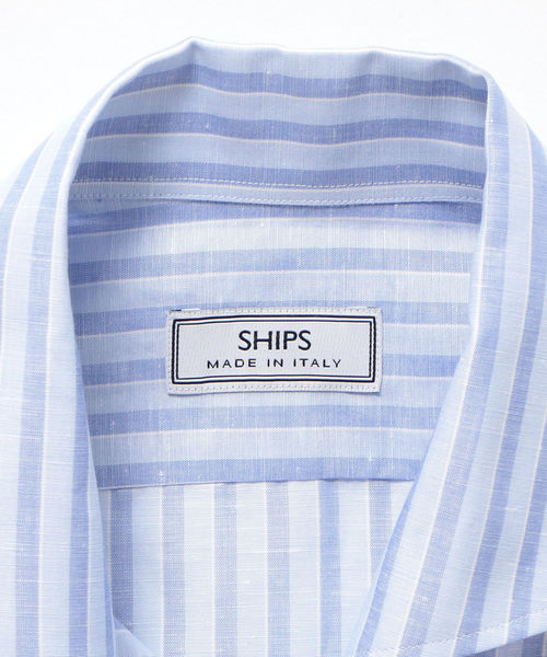 SHIPS(シップス)の「SD: イタリア製 コットン/リネン カプリシャツ(ブルー)(シャツ/ブラウス・メンズ・ライトブルー・SMALL/MEDIUM)」の8枚目の写真