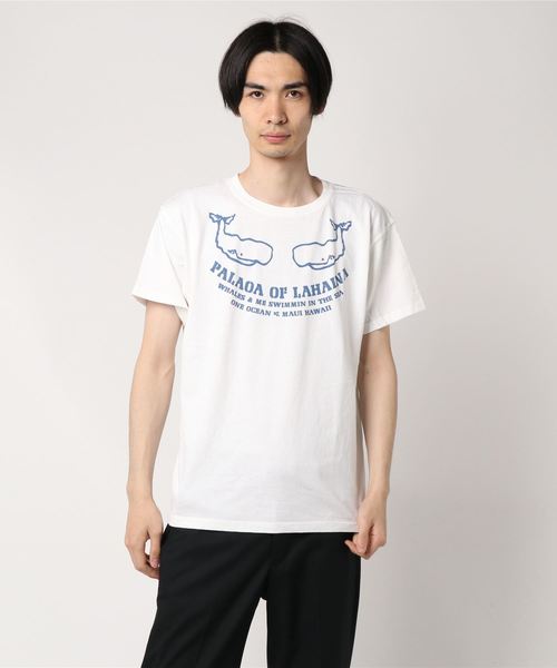 Good On(グッドオン)の「Good On/グッドオン WHALE SS TEE(Tシャツ/カットソー・メンズ・マスタード/ホワイト/ネイビー・LARGE/MEDIUM/X-LARGE)」の1枚目の写真