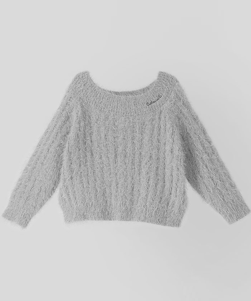 Catherine Cottage(キャサリンコテージ)の「ケーブル編み シャギーニット(ニット/セーター・キッズ・ホワイト/ネイビー/グレー/サックスブルー/ライラック・110/120/130/140/150/160)」の11枚目の写真