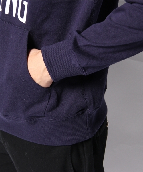 WEGO（ウィゴー）の「WEGO/フロッキープリントプルパーカー（パーカー・メンズ・杢グレー/ダークグリーン/ネイビー/ワイン・MEDIUM/LARGE）」の10枚目の写真