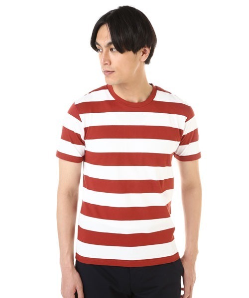 SUNSPEL（サンスペル）の「SUNSPEL / MEN’S?ORGANIC COTTON（Tシャツ/カットソー・メンズ・ネイビー/レッド・SMALL/LARGE/MEDIUM）」の5枚目の写真