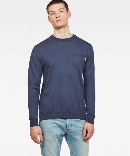G-STAR(ジースター)の「Core Pocket Knit(ニット/セーター・メンズ・ホワイト/レッド/ダークブルー/ライトブルー・SMALL/MEDIUM/LARGE/X-SMALL)」の3枚目の写真