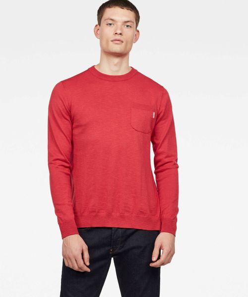 G-STAR(ジースター)の「Core Pocket Knit(ニット/セーター・メンズ・ホワイト/レッド/ダークブルー/ライトブルー・SMALL/MEDIUM/LARGE/X-SMALL)」の4枚目の写真