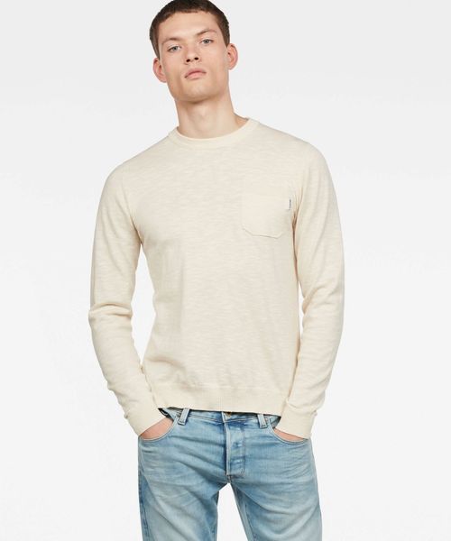 G-STAR(ジースター)の「Core Pocket Knit(ニット/セーター・メンズ・ホワイト/レッド/ダークブルー/ライトブルー・SMALL/MEDIUM/LARGE/X-SMALL)」の1枚目の写真