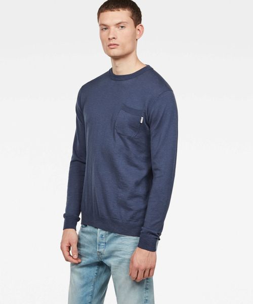 G-STAR(ジースター)の「Core Pocket Knit(ニット/セーター・メンズ・ホワイト/レッド/ダークブルー/ライトブルー・SMALL/MEDIUM/LARGE/X-SMALL)」の5枚目の写真