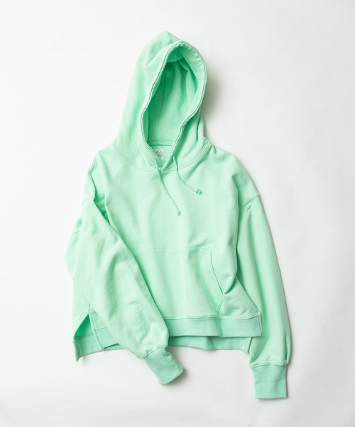 made in standard （メイドインスタンダード）の「ビッグシルエット 12ozヘビーウェイトスウェット プルオーバーパーカー（パーカー・レディース・ホワイト/ブラック/ベージュ/ピンク/ミント/杢グレー・FREE）」の17枚目の写真