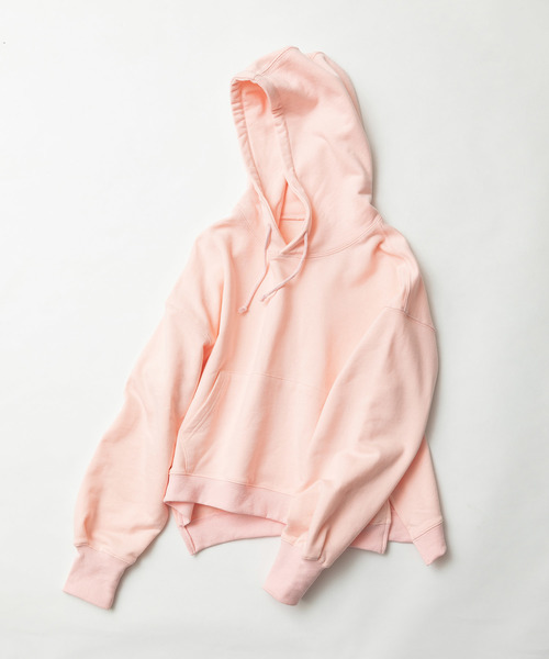 made in standard （メイドインスタンダード）の「ビッグシルエット 12ozヘビーウェイトスウェット プルオーバーパーカー（パーカー・レディース・ホワイト/ブラック/ベージュ/ピンク/ミント/杢グレー・FREE）」の18枚目の写真