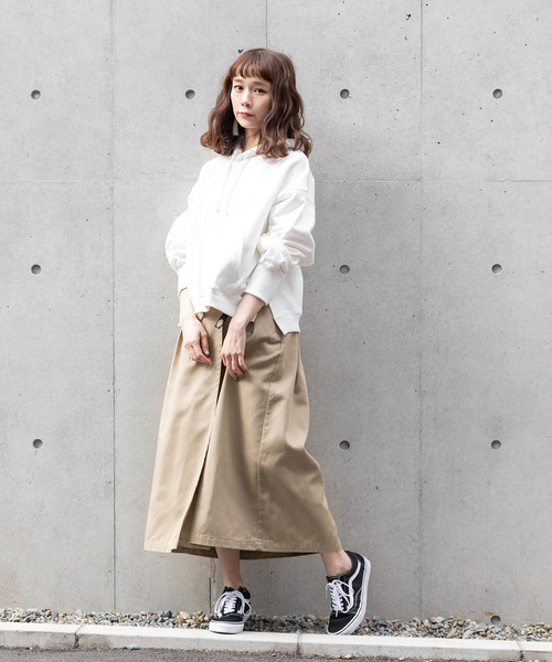 made in standard （メイドインスタンダード）の「ビッグシルエット 12ozヘビーウェイトスウェット プルオーバーパーカー（パーカー・レディース・ホワイト/ブラック/ベージュ/ピンク/ミント/杢グレー・FREE）」の21枚目の写真