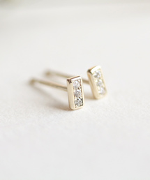 ダイヤモンド トリプル ピアス | K10YG