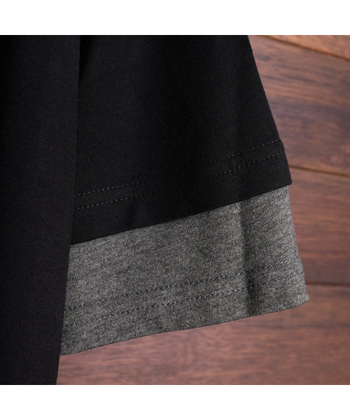 Bling Leads（ブリングリーズ）の「【Bl】TRビッグフェイクレイヤードVネックデザインT（Tシャツ/カットソー・メンズ・ホワイト/ブラック/チャコールグレー/キャメル/スモークピンク/マルチ/ネイビー・MEDIUM/LARGE/X-LARGE）」の9枚目の写真