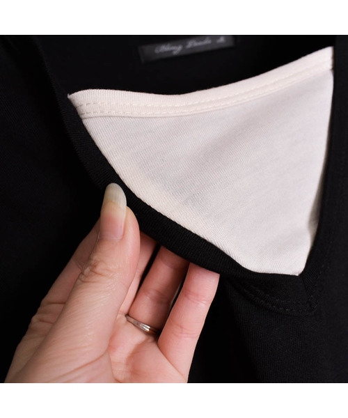 Bling Leads（ブリングリーズ）の「【Bl】TRビッグフェイクレイヤードVネックデザインT（Tシャツ/カットソー・メンズ・ホワイト/ブラック/チャコールグレー/キャメル/スモークピンク/マルチ/ネイビー・MEDIUM/LARGE/X-LARGE）」の18枚目の写真