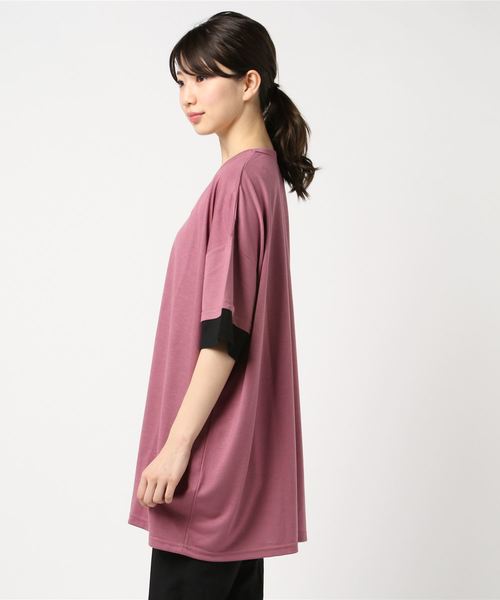 Bling Leads（ブリングリーズ）の「【Bl】TRビッグフェイクレイヤードVネックデザインT（Tシャツ/カットソー・メンズ・ホワイト/ブラック/チャコールグレー/キャメル/スモークピンク/マルチ/ネイビー・MEDIUM/LARGE/X-LARGE）」の22枚目の写真